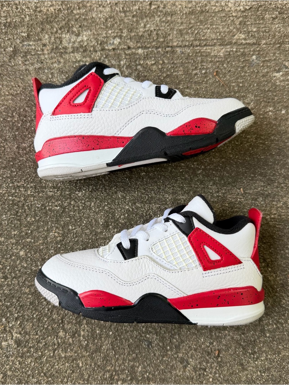 Air Jordan 4 Retro Red Cement (TD) Toddler Shoes Size 10C BQ7670-161 Sneakers